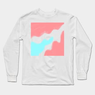 Red blue watercolor abstract art Long Sleeve T-Shirt